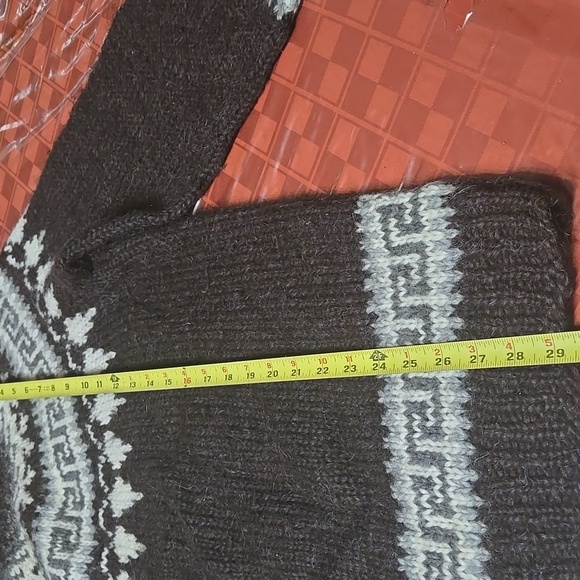 HILDA LTD. Men's XL 100% Wool Icelandic Brown and White Patterned Sweater - Picture 6 of 6